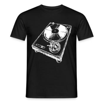 Platine DJ rétro - T-shirt homme - noir - Devant - AI Model Male 178 light (178cm)
