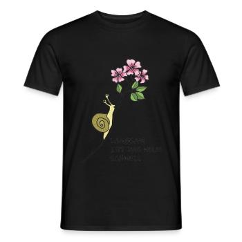 Langsam ist das neue Schnell, Schnecke, achtsam - Männer T-Shirt - Schwarz - Vorne - AI Model Male 178 light (178cm)