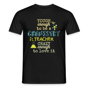Funny chemistry teacher saying chemistry fan - Men's T-Shirt - black - Front - AI Model Male 178 light (178cm)