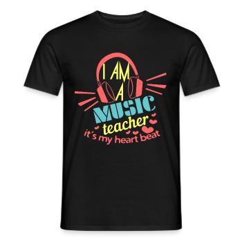 Music teacher saying - Men's T-Shirt - black - Front - AI Model Male 178 light (178cm)