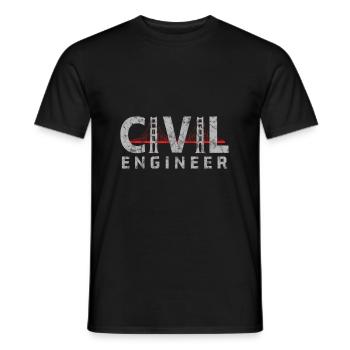 Civil Engineer Civil Engineer Building Engineer - Men's T-Shirt - black - Front - AI Model Male 178 light (178cm)