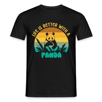 Panda Cadeau Panda Ours Animal Dicton Idée Cadeau - T-shirt homme - noir - Devant - AI Model Male 178 light (178cm)