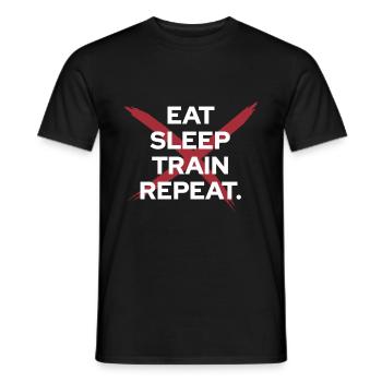 Eat Sleep Train Repeat - Training Motivation - Men's T-Shirt - black - Front - AI Model Male 178 light (178cm)