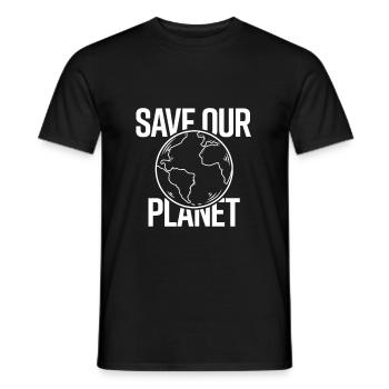 save our planet - Männer T-Shirt - Schwarz - Vorne - AI Model Male 178 light (178cm)