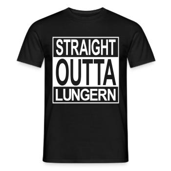 Straight outta Lungern - Männer T-Shirt - Schwarz - Vorne - AI Model Male 178 light (178cm)