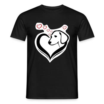 Very cute dog heart for dog lover darling - Men's T-Shirt - black - Front - AI Model Male 178 light (178cm)
