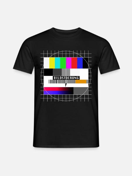 Röhrenfernseher Testbild - Bildstoerung - 80er - Männer T-Shirt - Schwarz