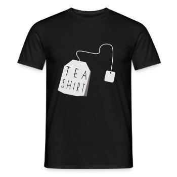 Tea Shirt - White / White - Teabag / Teabag - Men's T-Shirt - black - Front - AI Model Male 178 light (178cm)