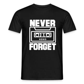 Never Forget Oldie Tape DJ Retro Old 80s - Men's T-Shirt - black - Front - AI Model Male 178 light (178cm)