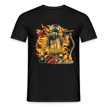 Volunteer Fire Department Firefighter - Men's T-Shirt - black - Front - AI Model Male 178 light (178cm)