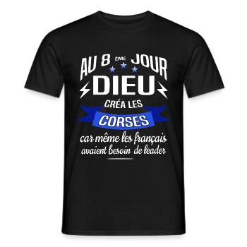 Les corses - T-shirt homme - noir - Devant - AI Model Male 178 light (178cm)