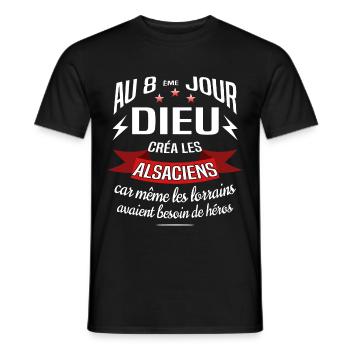 ALSACIENS Alsace - T-shirt homme - noir - Devant - AI Model Male 178 light (178cm)