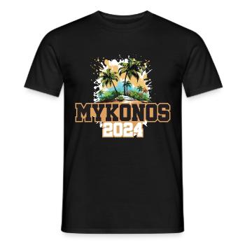 Mykonos 2024 Reisen Urlaub - Männer T-Shirt - Schwarz - Vorne - AI Model Male 178 light (178cm)