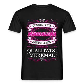 Qualitätsmerkmal Magdalena einfach Erstklassig - Männer T-Shirt - Schwarz - Vorne - AI Model Male 178 light (178cm)