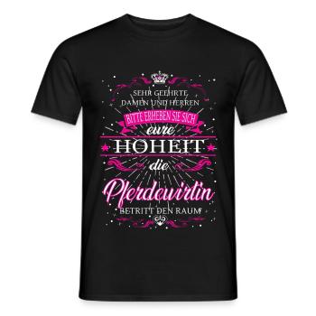 Eure Hoheit die Pferdewirtin betritt den Raum - Männer T-Shirt - Schwarz - Vorne - AI Model Male 178 light (178cm)