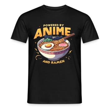 Powered By Anime And Ramen - Männer T-Shirt - Schwarz - Vorne - AI Model Male 178 light (178cm)