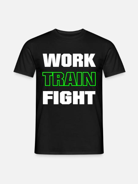 work train fight farbig - Männer T-Shirt - Schwarz