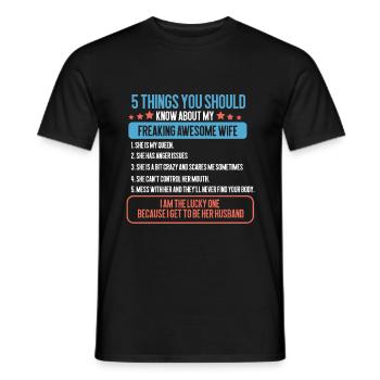5THINGS YOU SHOULD WIFE - T-shirt homme - noir - Devant - AI Model Male 178 light (178cm)