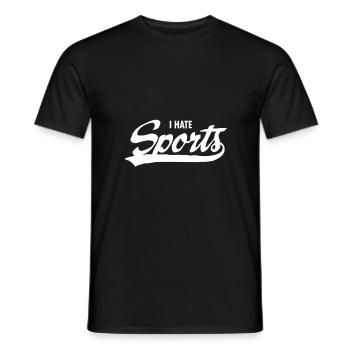 I hate sports muffle tea - Men's T-Shirt - black - Front - AI Model Male 178 light (178cm)