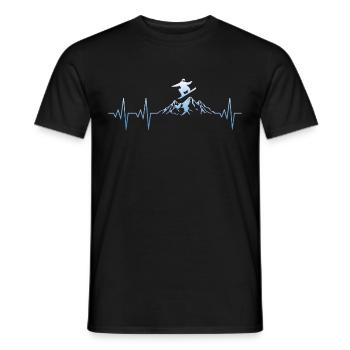 Snowboarder Snowboard Herzschlag - Männer T-Shirt - Schwarz - Vorne - AI Model Male 178 light (178cm)