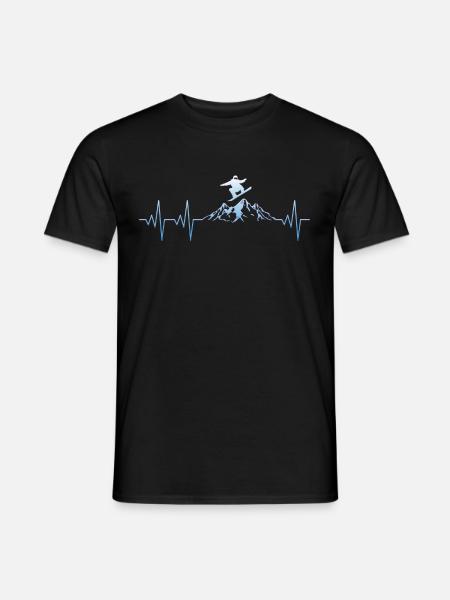 Snowboarder Snowboard Heartbeat - Men's T-Shirt - black