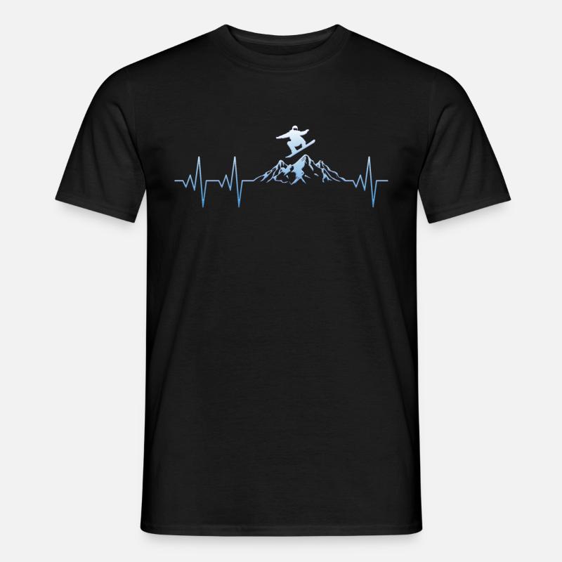 Snowboarder Snowboard Herzschlag - Männer T-Shirt - Schwarz