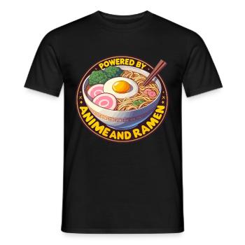 Powered By Anime And Ramen - Männer T-Shirt - Schwarz - Vorne - AI Model Male 178 light (178cm)