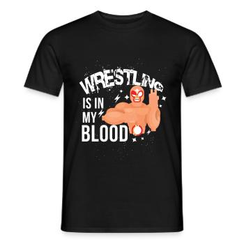 Cadeau Cool Wrestling est dans mon sang - T-shirt homme - noir - Devant - AI Model Male 178 light (178cm)