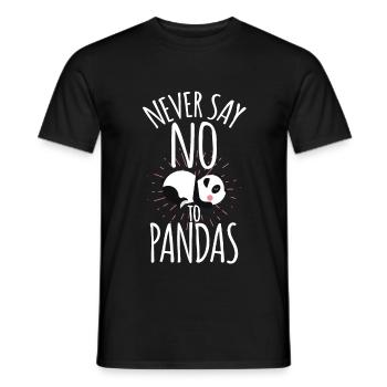 Cadeau mignon ne jamais dire non aux pandas - T-shirt homme - noir - Devant - AI Model Male 178 light (178cm)