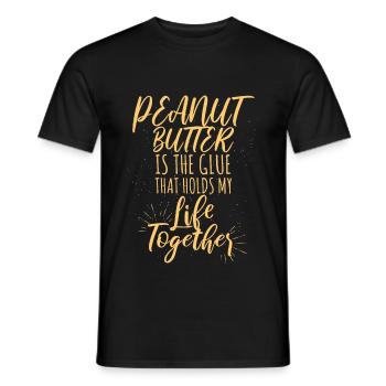 Cadeau drôle de colle de beurre de cacahuète - T-shirt homme - noir - Devant - AI Model Male 178 light (178cm)