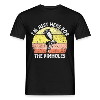 I'm Just Here For The Pinholes Fahrzeuglackierer - Männer T-Shirt - Schwarz - Vorne - AI Model Male 178 light (178cm)