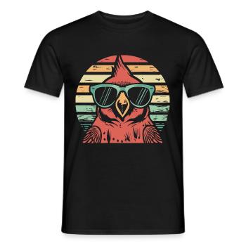 Cardinal Vogel Cardinal Rouge - T-shirt homme - noir - Devant - AI Model Male 178 light (178cm)