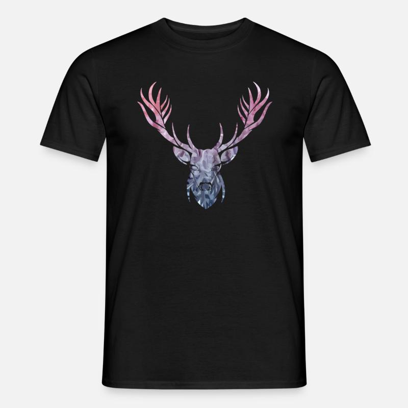 Hirsch - Männer T-Shirt - Schwarz