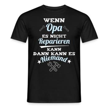 Wenn Opa es nicht reparieren kann - Männer T-Shirt - Schwarz - Vorne - AI Model Male 178 light (178cm)