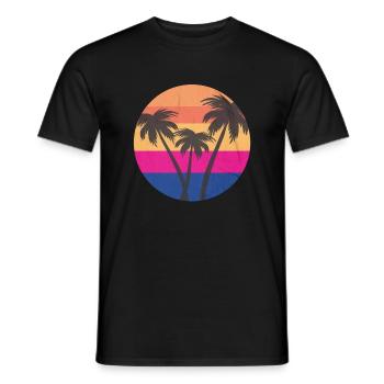 palmiers - T-shirt homme - noir - Devant - AI Model Male 178 light (178cm)