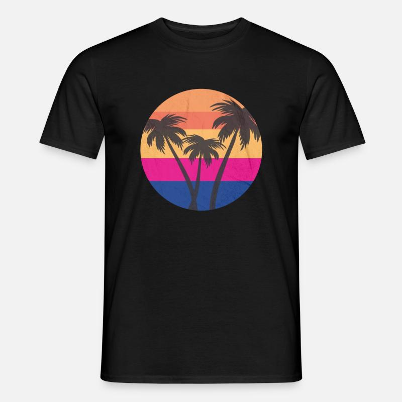 Palmen - Männer T-Shirt - Schwarz