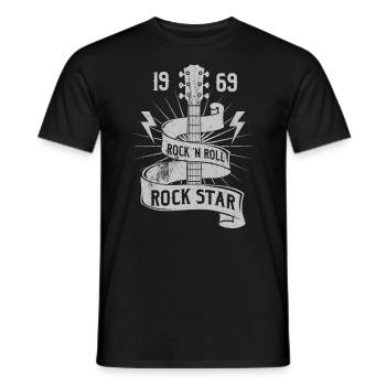 Rock Star Est. 1969 chemise guitare 50e anniversaire - T-shirt homme - noir - Devant - AI Model Male 178 light (178cm)