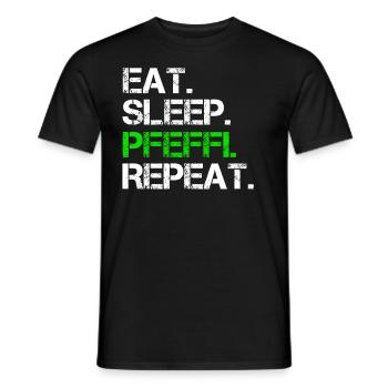 Eat Sleep Pfeffi Repeat - Men's T-Shirt - black - Front - AI Model Male 178 light (178cm)