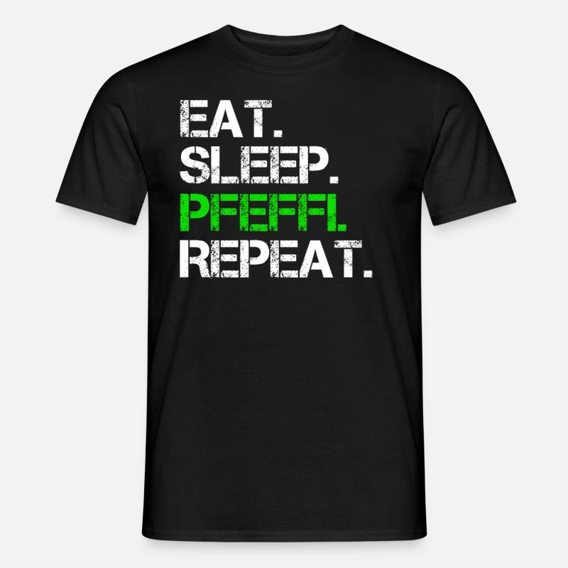 Eat Sleep Pfeffi Repeat - Männer T-Shirt - Schwarz