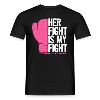 Cancer du sein anti-cancer combat mari copain soutien - T-shirt homme - noir - Devant - AI Model Male 178 light (178cm)