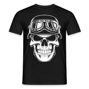 Steel helmet skull - Men's T-Shirt - black - Front - AI Model Male 178 light (178cm)