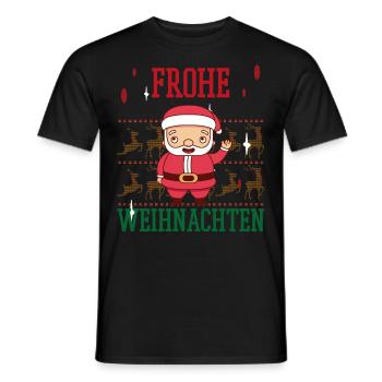 Frohe Weihnachten Familien Freiertage Logo - Männer T-Shirt - Schwarz - Vorne - AI Model Male 178 light (178cm)