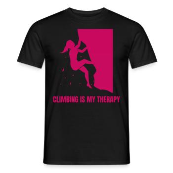 Climbing Is My Therapy Bouldern - Männer T-Shirt - Schwarz - Vorne - AI Model Male 178 light (178cm)