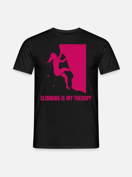Climbing Is My Therapy Bouldering - Men's T-Shirt - black