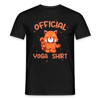 Official Yoga Shirt Fox Meditation Namaste Om - Men's T-Shirt - black - Front - AI Model Male 178 light (178cm)