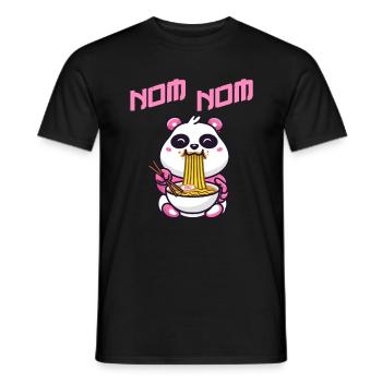 Nom Nom China Instant Ramen Noodles Pasta Panda Fan - Men's T-Shirt - black - Front - AI Model Male 178 light (178cm)