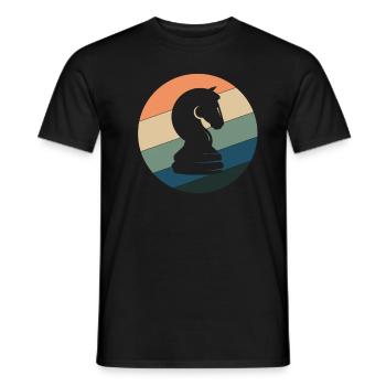 Vintage Chess Knight Chess Pieces Chess Set - Men's T-Shirt - black - Front - AI Model Male 178 light (178cm)