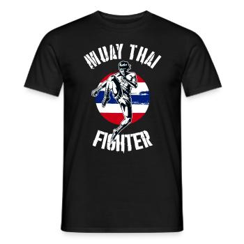 Muay Thai Fighter MMA Boxen Kickboxen Kampfsport - Männer T-Shirt - Schwarz - Vorne - AI Model Male 178 light (178cm)