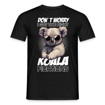 Koala Koala Bear Saying Australia Koalfications - Men's T-Shirt - black - Front - AI Model Male 178 light (178cm)