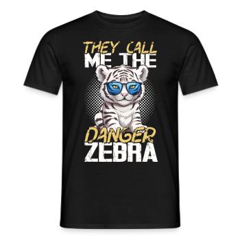 Weißer Tiger Motiv Sibirische Raubkatze - Männer T-Shirt - Schwarz - Vorne - AI Model Male 178 light (178cm)